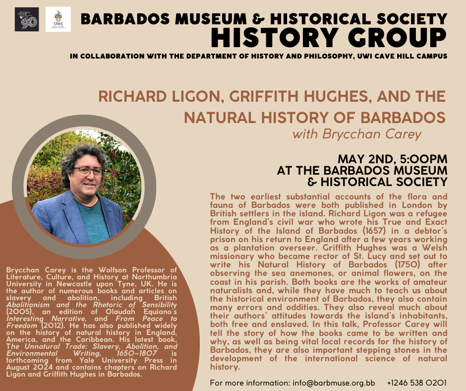 Richard Ligon, Griffith Hughes, and the Natural History of Barbados 